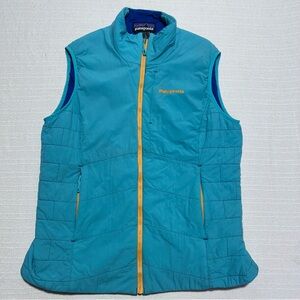 Patagonia Nano-Air Vest Women’s Large Teal PROBAR patch Full Zip Insulated